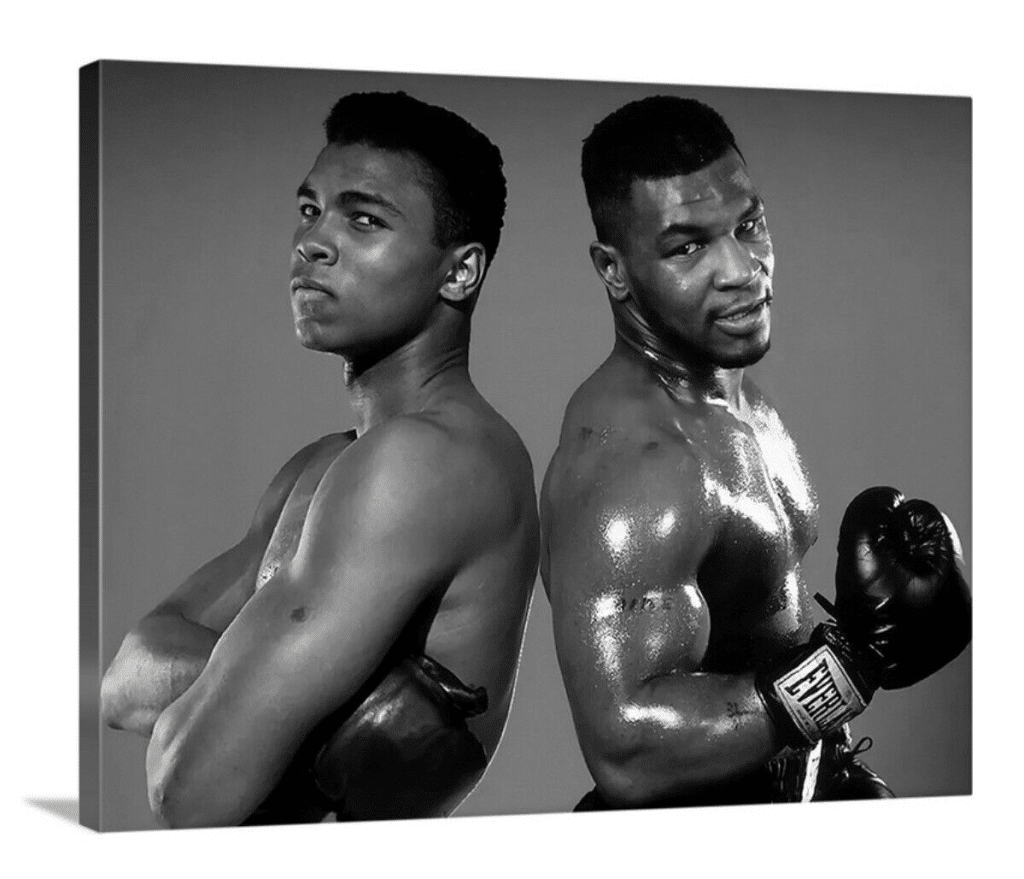 Montage illustrant de Muhammad Ali et Mike Tyson.